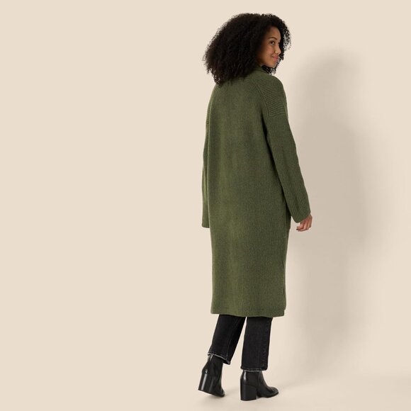 Women's Oversized Cotton Blend Heavyweight Long Cardigan Sweater Plus Size - Picture 2 of 6